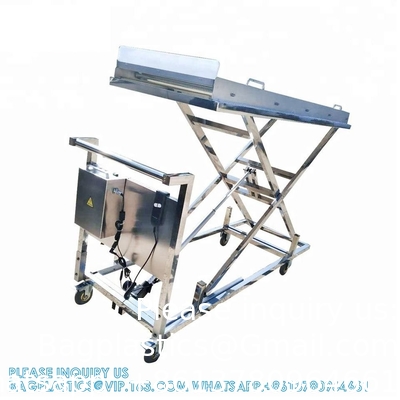 304 Stainless Steel Cadaver Trolley Lift Mortuary Morgue Hydraulic Body Lifter Coffin Accessories