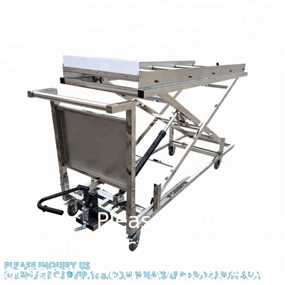 304 Stainless Steel Cadaver Trolley Lift Mortuary Morgue Hydraulic Body Lifter Coffin Accessories