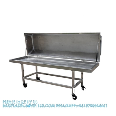 High Quality Stainless Steel Material Mortuary Trolley With Cover For Funeral Service Equipment