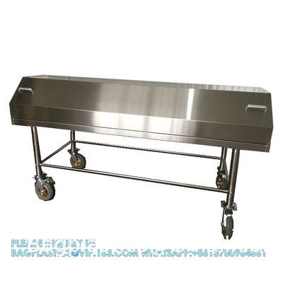 High Quality Stainless Steel Material Mortuary Trolley With Cover For Funeral Service Equipment