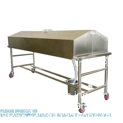 High Quality Stainless Steel Material Mortuary Trolley With Cover For Funeral Service Equipment