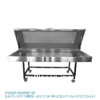 High Quality Stainless Steel Material Mortuary Trolley With Cover For Funeral Service Equipment