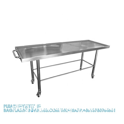 Custom Made Size 304 Stainless Steel Material Dead Body Transport Trolley Funeral Home Equipment