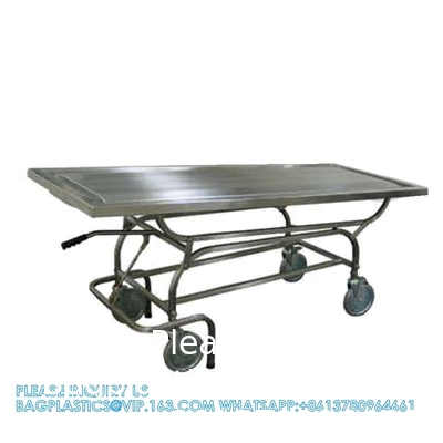 Custom Made Size 304 Stainless Steel Material Dead Body Transport Trolley Funeral Home Equipment