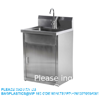 Lab Furniture Supplies Bathroom, Hospital, School, Laboratory Metal Stainless Steel Single Faucet Sink With Cabinet