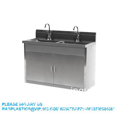 Lab Furniture Supplies Laboratory Stainless Steel Double Faucet Sink Cabinet Morgue Equipment Postmortem Examinatio
