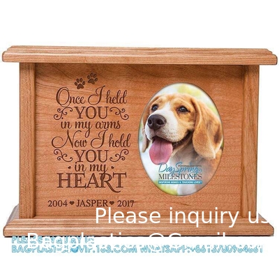 Wooden Urns For Animal, pet urn, Funeral Products Supplies, Peaceful Memorial Keepsake Urn With Photo Box For Dog Cat