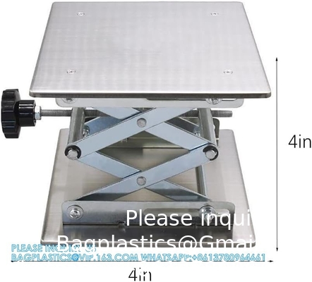 Stainless Steel Lifting Table Manual Control Laboratory Use Lifting Table Jack Desktop Elevator Laboratory Scissor