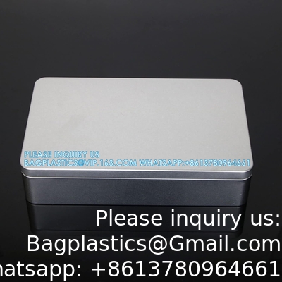 8.5 By 5.3 By 1.9 Inch Silver Rectangular Empty Tin Box Containers, Gift, Jewelery And Storage Tin Kit, Home Organizer