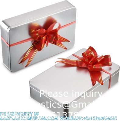 8.5 By 5.3 By 1.9 Inch Silver Rectangular Empty Tin Box Containers, Gift, Jewelery And Storage Tin Kit, Home Organizer