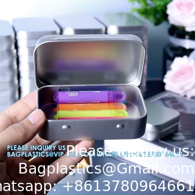 Metal Rectangular Empty Hinged Tins - Pack Of 40 Silver Mini Portable Box Small Storage Kit &amp; Home Organizer With Lids