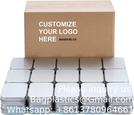 Metal Rectangular Empty Hinged Tins - Pack Of 40 Silver Mini Portable Box Small Storage Kit &amp; Home Organizer With Lids