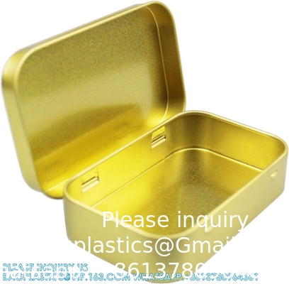 Metal Rectangular Empty Hinged Tins - Pack Of 40 Silver Mini Portable Box Small Storage Kit &amp; Home Organizer With Lids