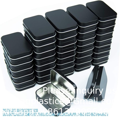 Metal Rectangular Empty Hinged Tins - Pack Of 40 Silver Mini Portable Box Small Storage Kit &amp; Home Organizer With Lids