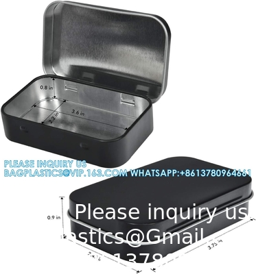 Metal Rectangular Empty Hinged Tins - Pack Of 40 Silver Mini Portable Box Small Storage Kit &amp; Home Organizer With Lids