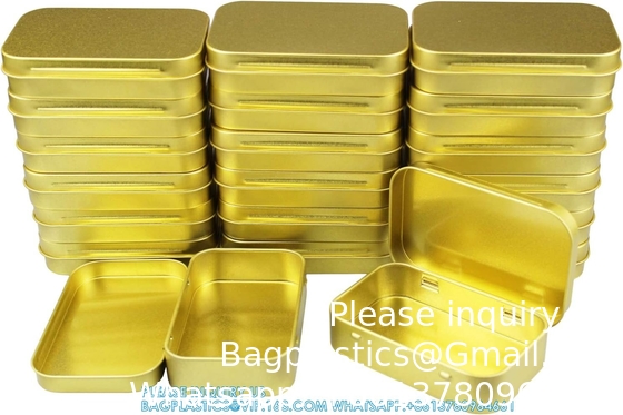 Metal Rectangular Empty Hinged Tins - Pack Of 40 Silver Mini Portable Box Small Storage Kit &amp; Home Organizer With Lids