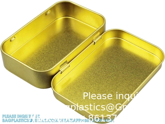 Metal Rectangular Empty Hinged Tins - Pack Of 40 Silver Mini Portable Box Small Storage Kit &amp; Home Organizer With Lids