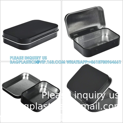 Metal Rectangular Empty Hinged Tins - Pack Of 40 Silver Mini Portable Box Small Storage Kit &amp; Home Organizer With Lids