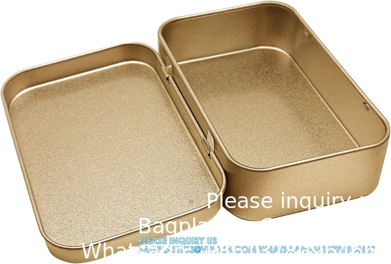 Metal Rectangular Empty Hinged Tins - Pack Of 40 Silver Mini Portable Box Small Storage Kit &amp; Home Organizer With Lids
