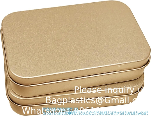 Metal Rectangular Empty Hinged Tins - Pack Of 40 Silver Mini Portable Box Small Storage Kit &amp; Home Organizer With Lids