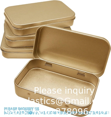 Metal Rectangular Empty Hinged Tins - Pack Of 40 Silver Mini Portable Box Small Storage Kit &amp; Home Organizer With Lids