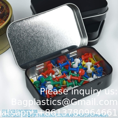 Metal Rectangular Empty Hinged Tins - Pack Of 40 Silver Mini Portable Box Small Storage Kit &amp; Home Organizer With Lids