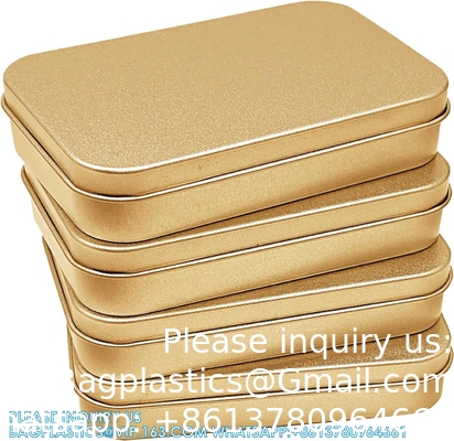 Metal Rectangular Empty Hinged Tins - Pack Of 40 Silver Mini Portable Box Small Storage Kit &amp; Home Organizer With Lids