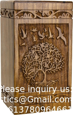 Handmade Rosewood Urn For Human Ashes | Tree Of Life Wooden Urns Hand-Crafted - Funeral Cremation Urn For Ashes