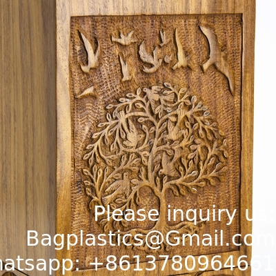 Handmade Rosewood Urn For Human Ashes | Tree Of Life Wooden Urns Hand-Crafted - Funeral Cremation Urn For Ashes