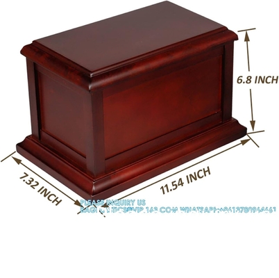 Cherry Solid Wooden Urns For Adult Male, Cremation Urns Eco-Friendly Wooden Casket Urn For Human Ashes Adult Female