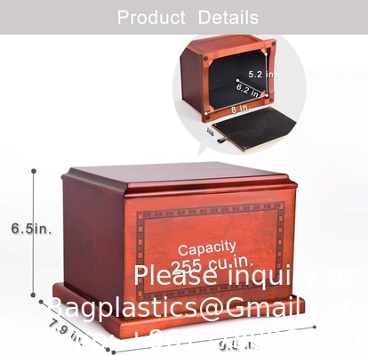 Wood Urn for Human Ashes, Wood Urns Professional Urn For Human Ashes Adults Burial Crematory Funeral Urn