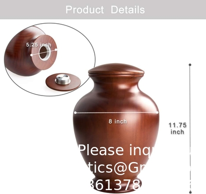 Elegant Wood Vase Urns For Human Ashes Adult Male/Female,For Adults Up To 200lbs,Burial Cremation Urn For Funeral