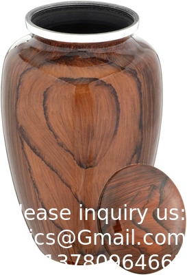 Cherry Wood Grain Finish Cremation Urn | Human Ashes Adult Memorial urn, Burial, Funeral Cremation Urns | 200 Cubic
