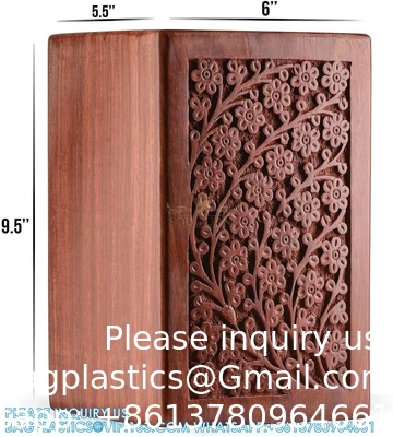 Cremation Urn For Human Ashes Adult Male/Female - Decorative Urns - Wooden Casket Urn - Funeral Burial Urns ​For Human