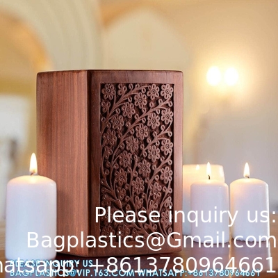 Cremation Urn For Human Ashes Adult Male/Female - Decorative Urns - Wooden Casket Urn - Funeral Burial Urns ​For Human