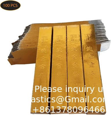 Ancestor Money Chinese Joss Paper Gold Bar, Sacrificial Supplies For Hungry Ghost Festival All Souls Day Ching