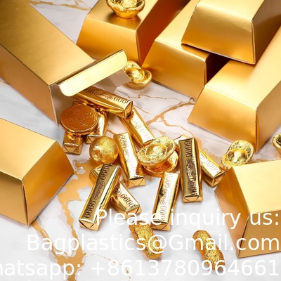 Gold Bars Fake Bar Gift Box Golden Party Favor Chocolate Gold Coins Foil Treasure Brick Paper Boxes Halloween Party