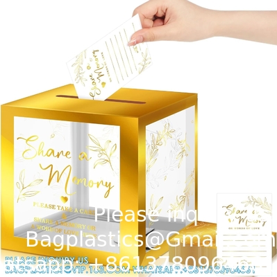 Share a Memory Card for Celebration of Life Memory Cards Box with Transparent Windows Memory Box for Funeral Wedding