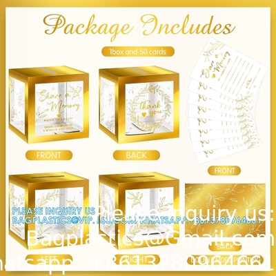 Share a Memory Card for Celebration of Life Memory Cards Box with Transparent Windows Memory Box for Funeral Wedding