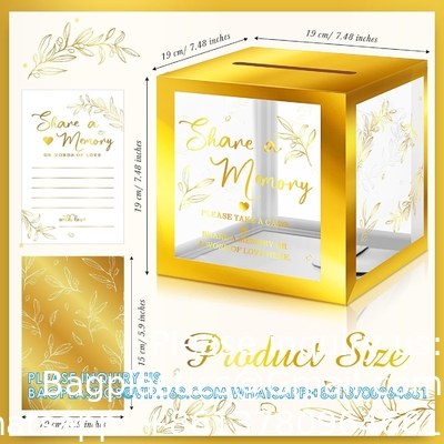 Share a Memory Card for Celebration of Life Memory Cards Box with Transparent Windows Memory Box for Funeral Wedding