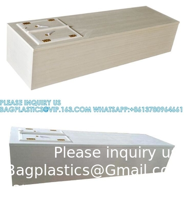 Wholesale Japanese Funeral Supplies Flat Surface Foldable Paulownia Wooden Casket Coffin