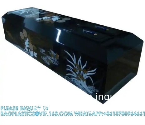 Japanese Plywood Casket Wooden Coffin With Flower Painting Casket Wooden Coffin OEM Japanese Wooden Coffin