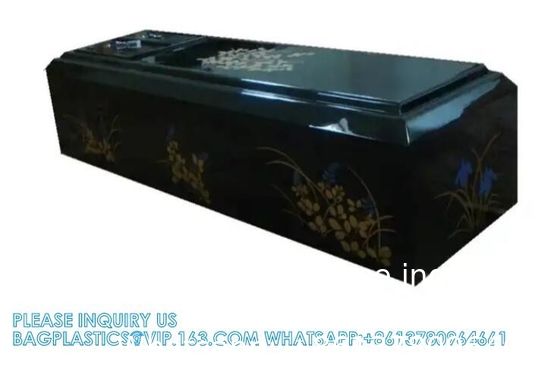 Japanese Plywood Casket Wooden Coffin With Flower Painting Casket Wooden Coffin OEM Japanese Wooden Coffin