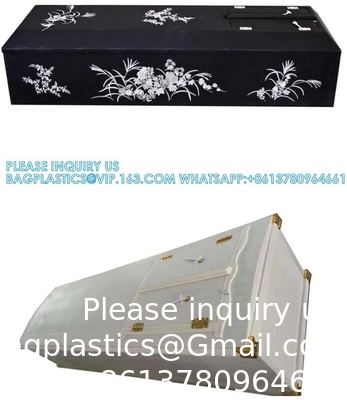 Japanese Plywood Casket Wooden Coffin With Flower Painting Casket Wooden Coffin OEM Japanese Wooden Coffin