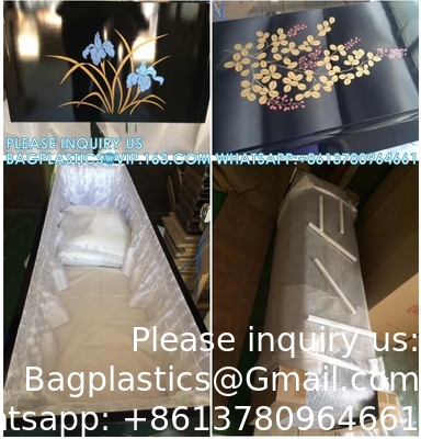Japanese Plywood Casket Wooden Coffin With Flower Painting Casket Wooden Coffin OEM Japanese Wooden Coffin