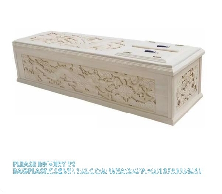 Japan Style Carving Funeral Coffin Solid Wood Coffin With Hand-Carving Good Quality Solid Wood Hand-caved Coffin