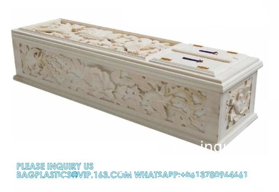 Japan Style Carving Funeral Coffin Solid Wood Coffin With Hand-Carving Good Quality Solid Wood Hand-caved Coffin