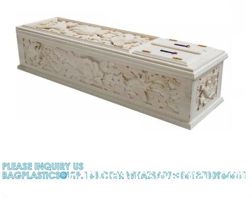 Japan Style Carving Funeral Coffin Solid Wood Coffin With Hand-Carving Good Quality Solid Wood Hand-caved Coffin