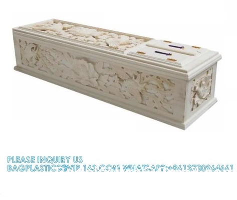 Japan Style Carving Funeral Coffin Solid Wood Coffin With Hand-Carving Good Quality Solid Wood Hand-caved Coffin