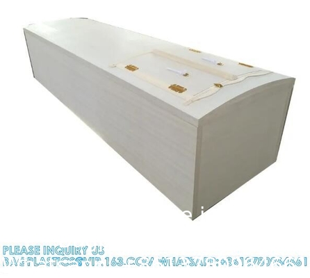 Dome Shape Cloth Decoration Wood Coffin Funeral Supplies Wood Burial Coffin Burial Collapsible Coffin Casket
